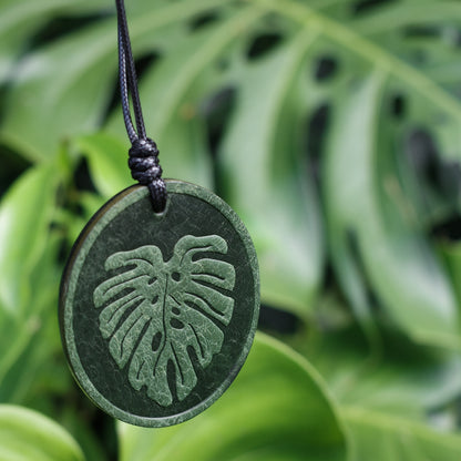 "Monstera & Fern" Double-Sided Leather Charm