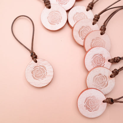 Little Rose Double-Sided Leather Journal Charm