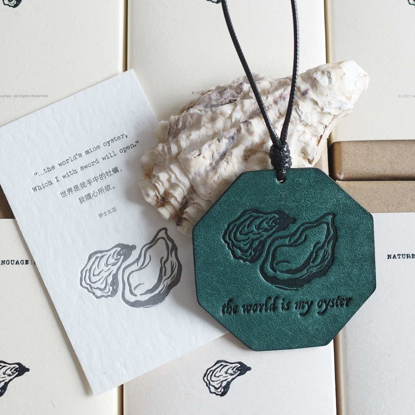 "The World Is My Oyster" Leather Charm