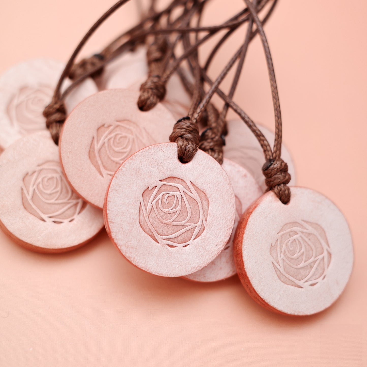 Little Rose Double-Sided Leather Journal Charm