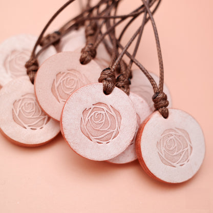 Little Rose Double-Sided Leather Journal Charm