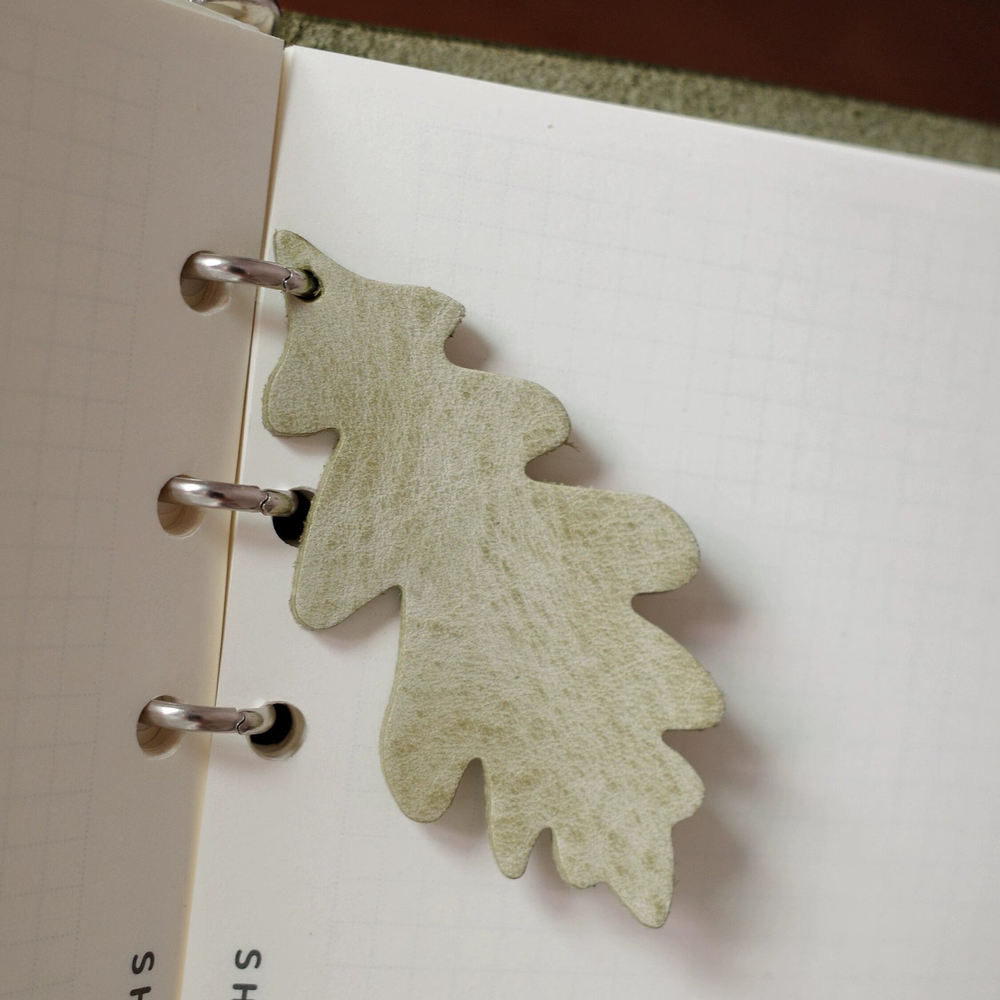 "Winter Oak" Leather Bookmark & Journal Charm