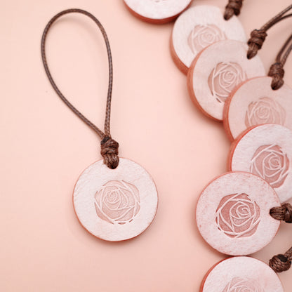 Little Rose Double-Sided Leather Journal Charm