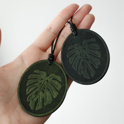 "Monstera & Fern" Double-Sided Leather Charm