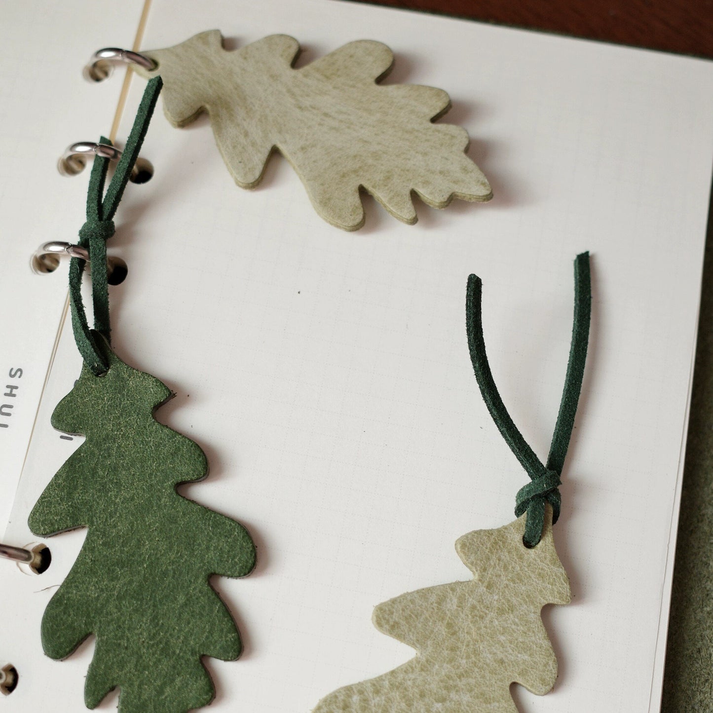 "Winter Oak" Leather Bookmark & Journal Charm