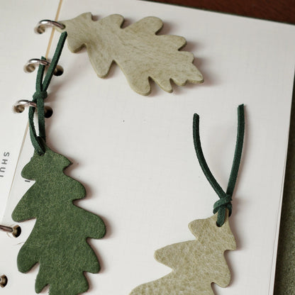 "Winter Oak" Leather Bookmark & Journal Charm
