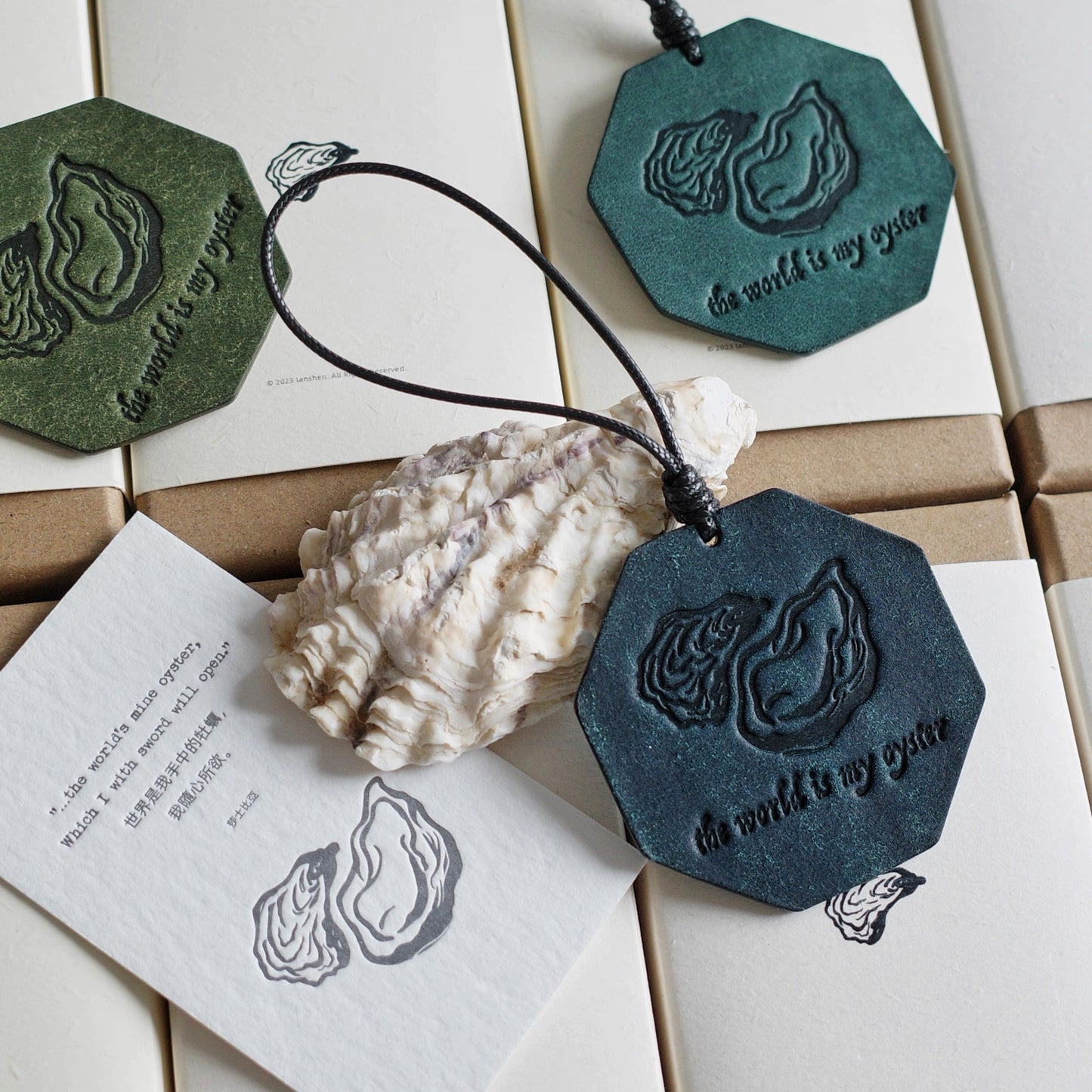 "The World Is My Oyster" Leather Charm