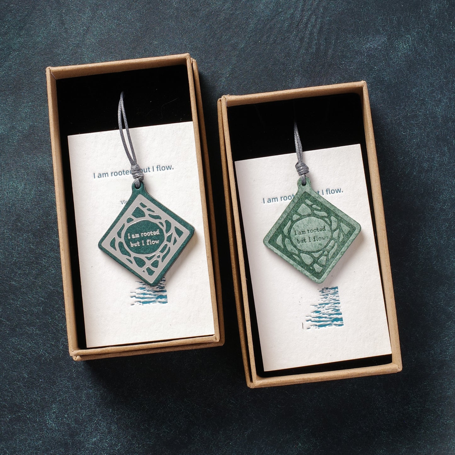 “I'm rooted but I flow”Leather Charm