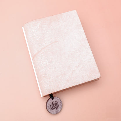 Little Rose Double-Sided Leather Journal Charm