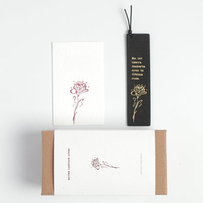"Wasteland Rose" Gold-Foil Leather Bookmark