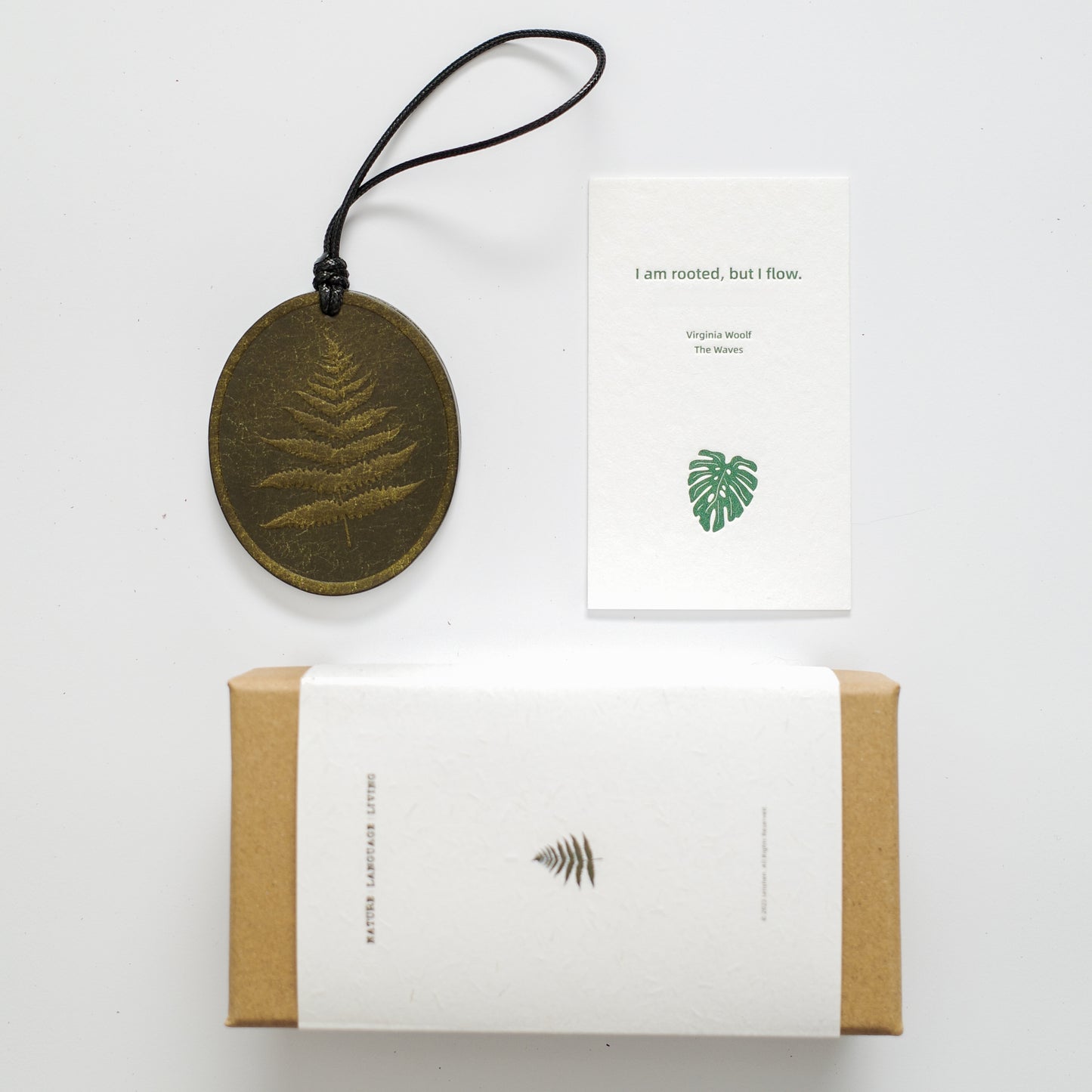 "Monstera & Fern" Double-Sided Leather Charm
