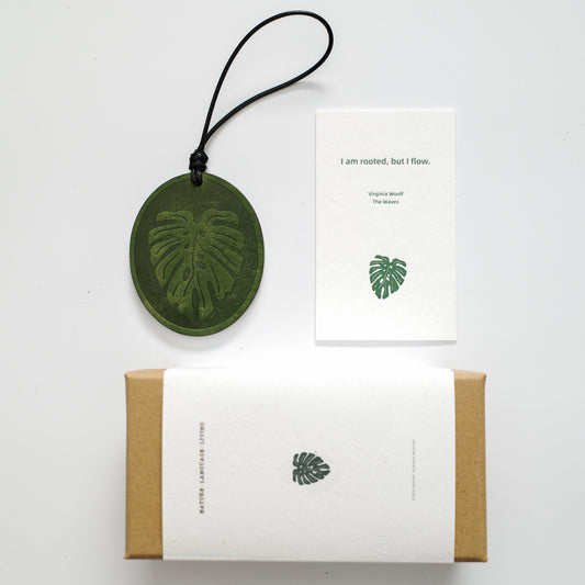 "Monstera & Fern" Double-Sided Leather Charm
