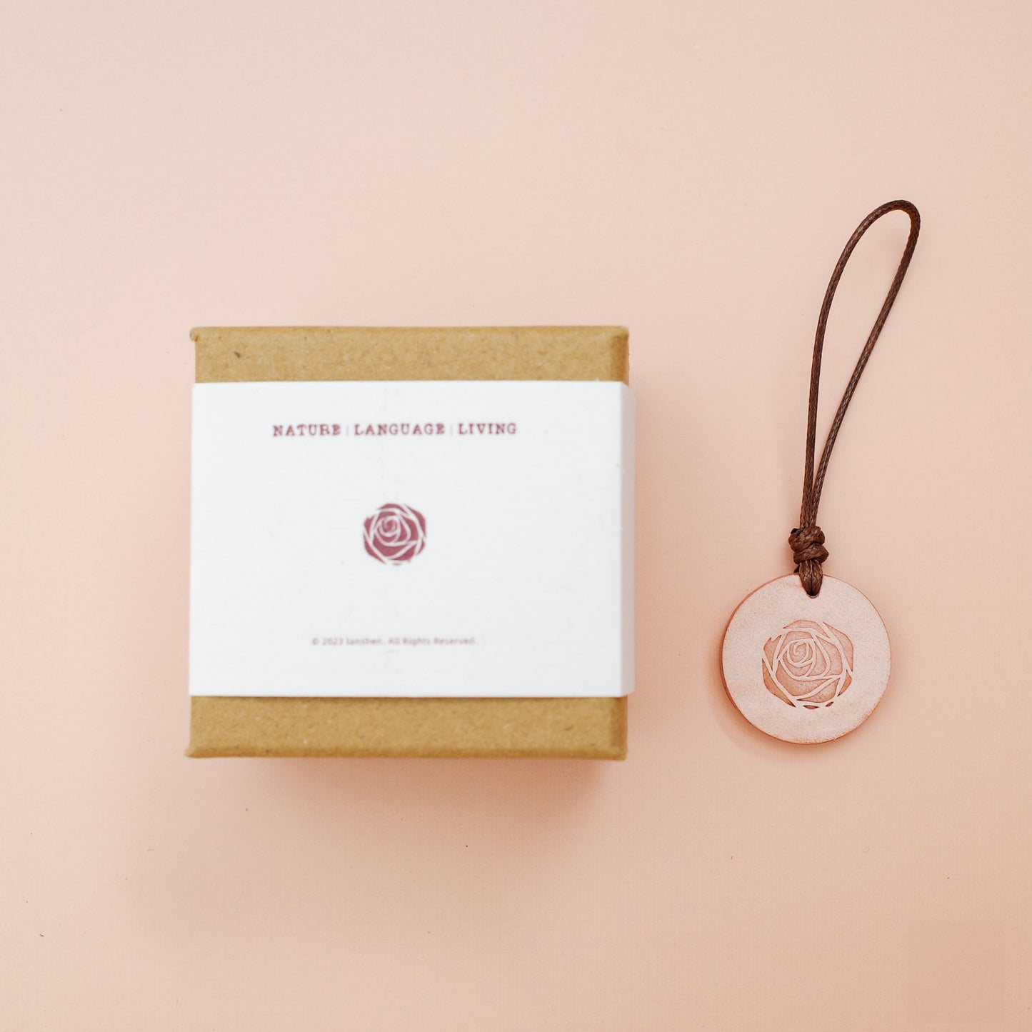 Little Rose Double-Sided Leather Journal Charm