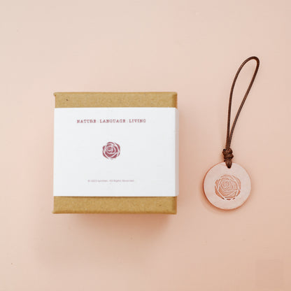 Little Rose Double-Sided Leather Journal Charm