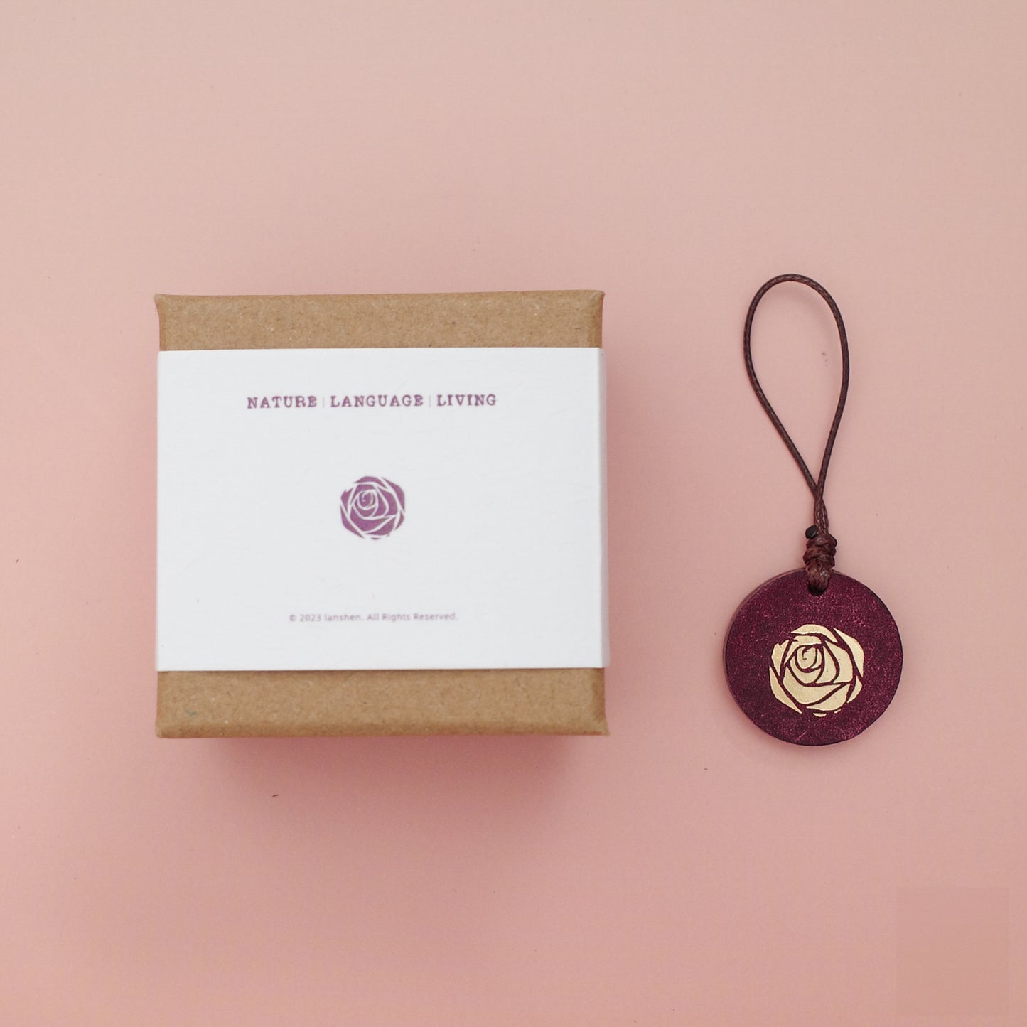 Little Rose Double-Sided Leather Journal Charm