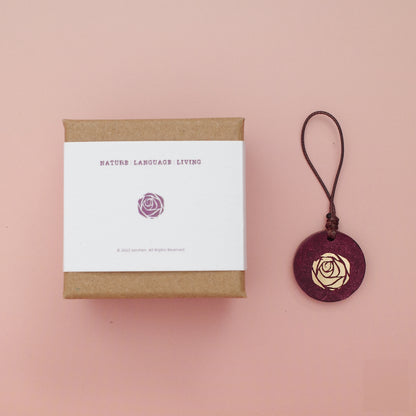 Little Rose Double-Sided Leather Journal Charm