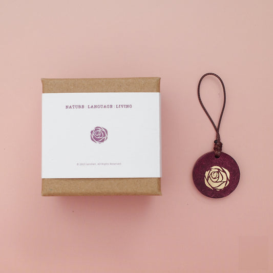 Little Rose Double-Sided Leather Journal Charm
