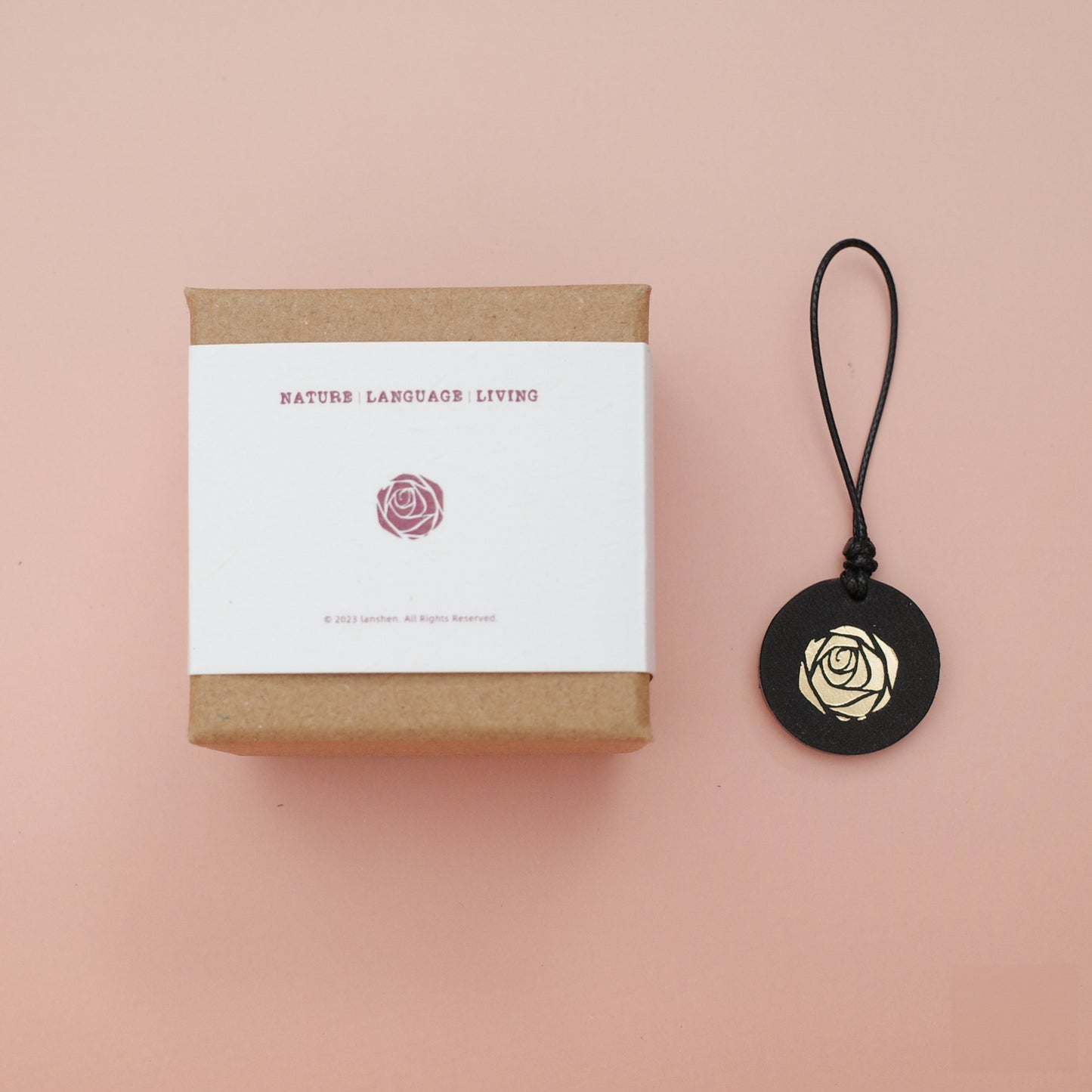 Little Rose Double-Sided Leather Journal Charm